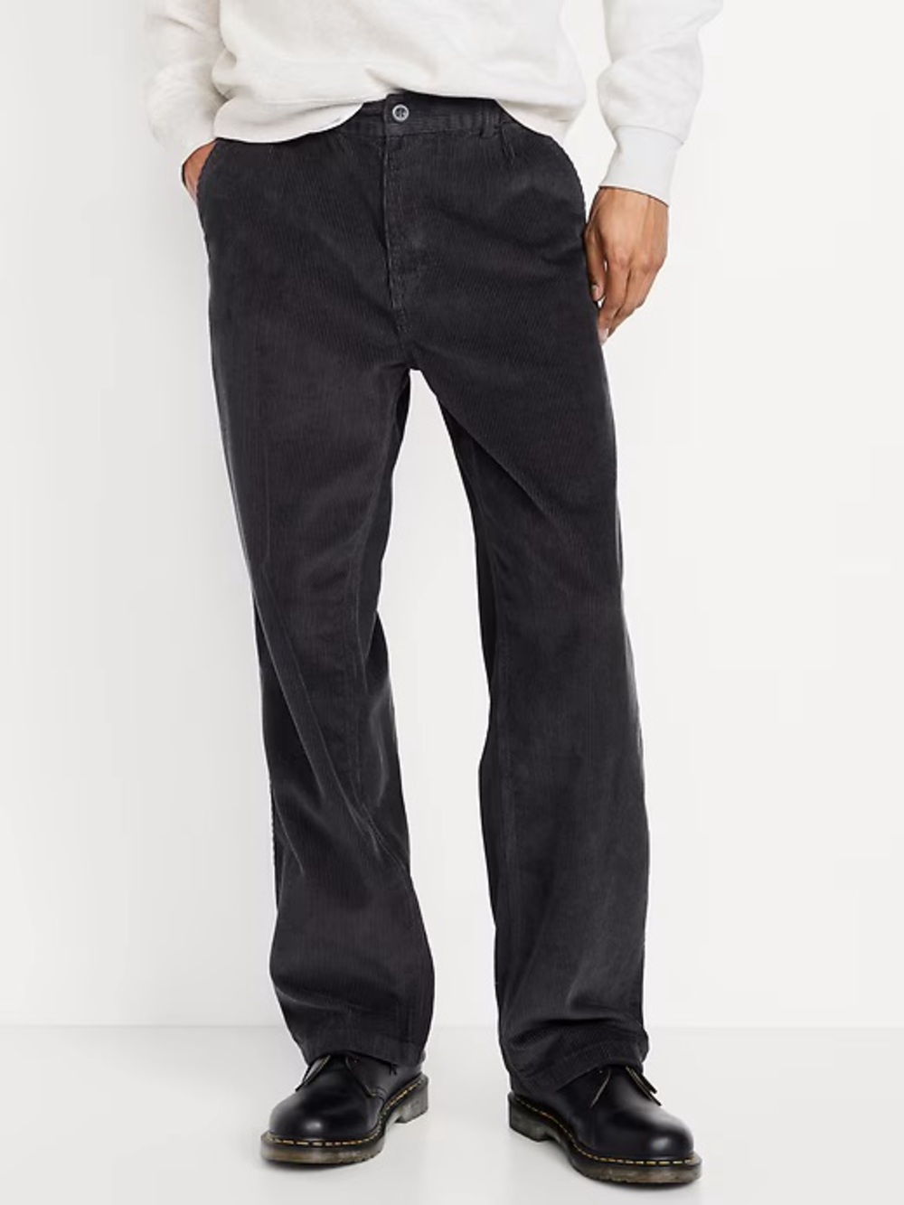 Old Navy Baggy Corduroy Pants Drawstring Charcoal Grey NWT Men’s XL 38x31